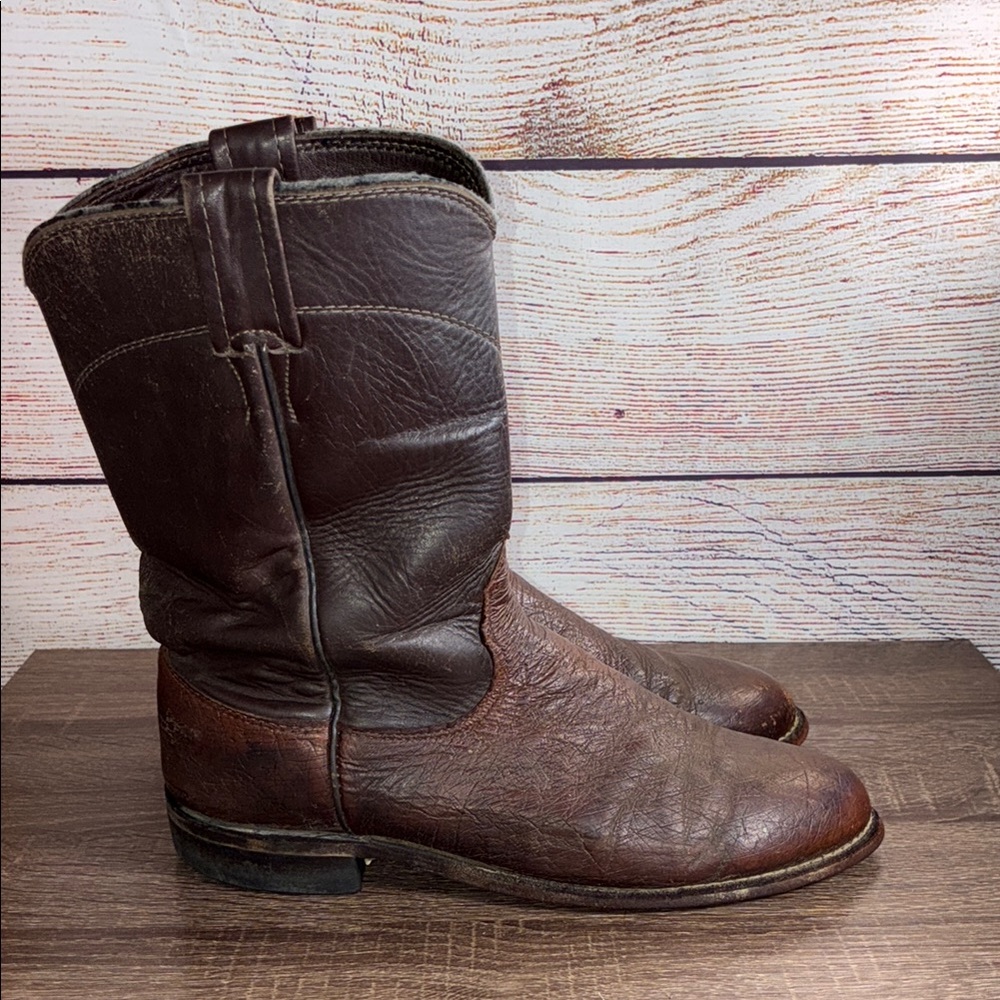 Vintage Larry Mahan Men's 10210 Western Cowboy Roper Boots Size 7.5D